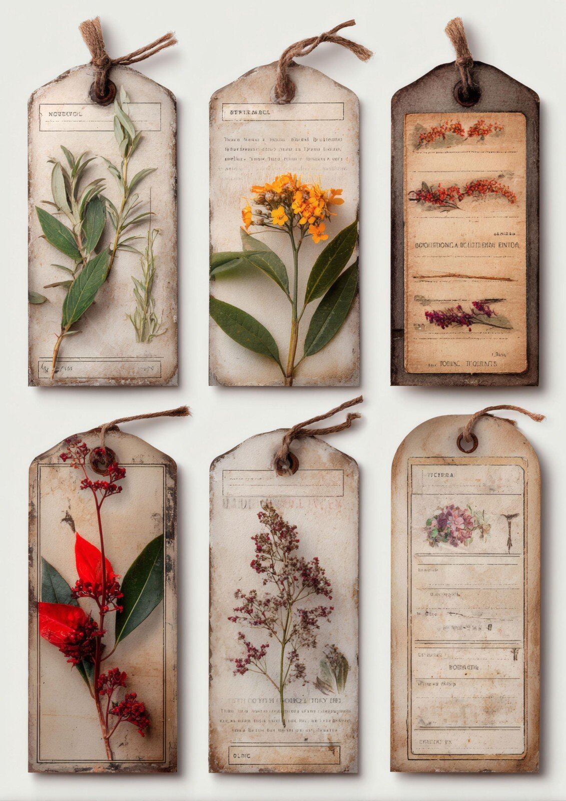 Botanical Pocket Labels & Tags Printable Junk Journal Ephemera – 20 Pages - Image 5
